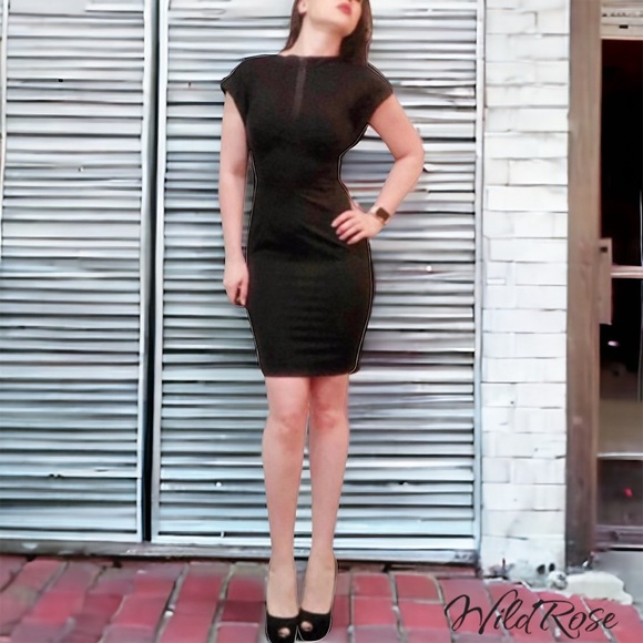 Byron Lars Dresses & Skirts - Byron Lars Black Structured Sheath Pencil Dress 4